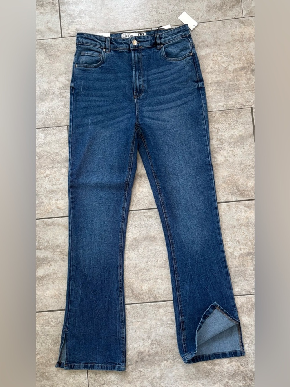 High-Rise Dark Blue Flare Jeans for Women